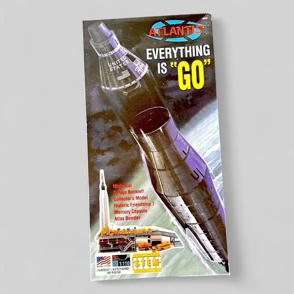 Atlantis EVERYTHING IS "GO" 1:110 Mercury Rocket Model Atlas NOS STEM NEW Sealed - Picture 1 of 9